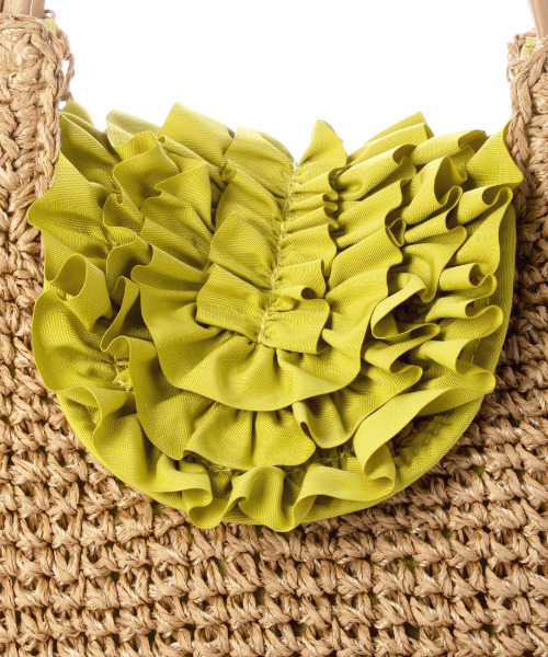 cache cache(カシュ カシュ)の「カシュカシュ cachecache / フリルフラップクロッシェトート(かごバッグ・レディース・ブラック/ブラウン/グリーン・FREE)」の15枚目の写真