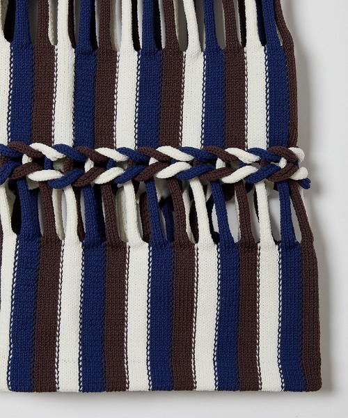 Braids Stripe Knitted Skirt/Navy | leinwände | ライン