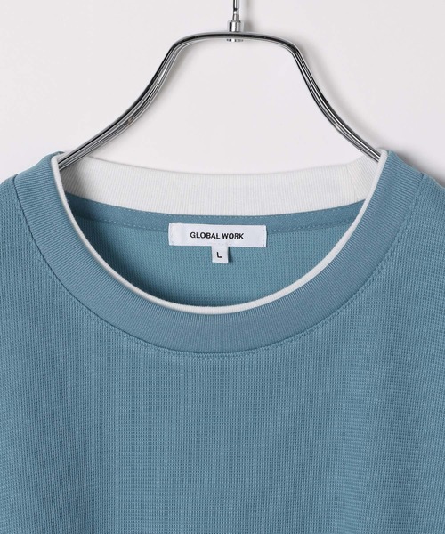 GLOBAL WORK(グローバルワーク)の「クルーネックレイヤード/半袖/一部店舗限定/321976(Tシャツ/カットソー・メンズ・ホワイト系その他/チャコールグレー/ライトグレー/グリーン/ブルー・SMALL/MEDIUM/LARGE/X-LARGE)」の8枚目の写真