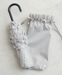 because（ビコーズ）の「because　【遮光率100％】PUヒートカット晴雨兼用折りたたみフリル日傘（折りたたみ傘）」