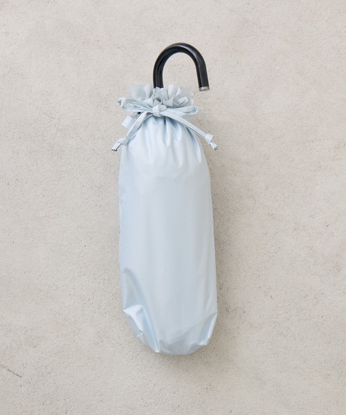 because（ビコーズ）の「because　【遮光率100％】PUヒートカット晴雨兼用折りたたみフリル日傘（折りたたみ傘・レディース・パープル/ブラック/ライトブルー/ホワイト・FREE）」の9枚目の写真