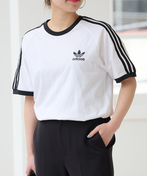 Tシャツ・カットソー adidas Originals Women's Pinstripe T-Shirt 送料無料adidas Originals Pinstripe Slim Fit T-Shirt (adidas
