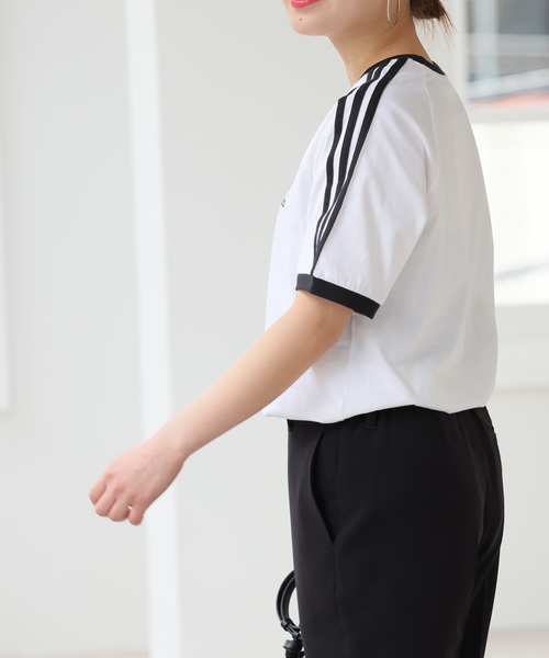 adidas Originals(アディダスオリジナルス)の「【adidas originals / アディダス オリジナルス】3-STRIPES TEE:Tシャツ(Tシャツ/カットソー・レディース・ブラック/ホワイト/ベージュ・MEDIUM)」の10枚目の写真