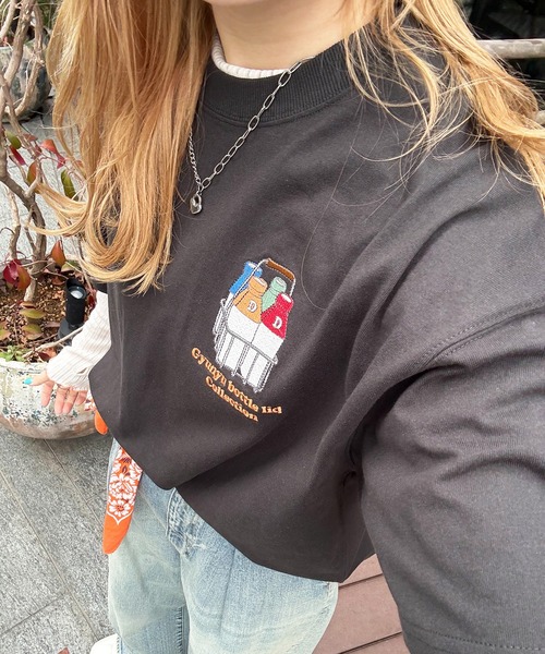 DOUBLE NAME(ダブルネーム)の「Gyunyu bottle lid BACKモチーフTEE(Tシャツ/カットソー・レディース・ピンク/ブラック/オフホワイト・FREE)」の15枚目の写真