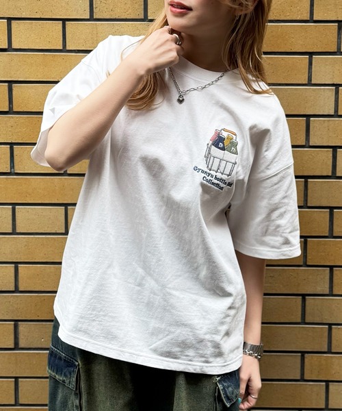 DOUBLE NAME(ダブルネーム)の「Gyunyu bottle lid BACKモチーフTEE(Tシャツ/カットソー・レディース・ピンク/ブラック/オフホワイト・FREE)」の17枚目の写真
