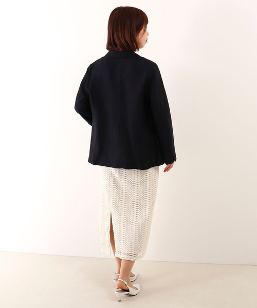 MICO COULIER（ミコクリエ）の「イージーケアリネンジャケット（テーラードジャケット・レディース・キナリ/ネイビー/ベージュ・38）」の12枚目の写真