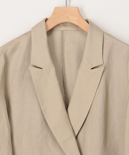 MICO COULIER（ミコクリエ）の「イージーケアリネンジャケット（テーラードジャケット・レディース・キナリ/ネイビー/ベージュ・38）」の16枚目の写真