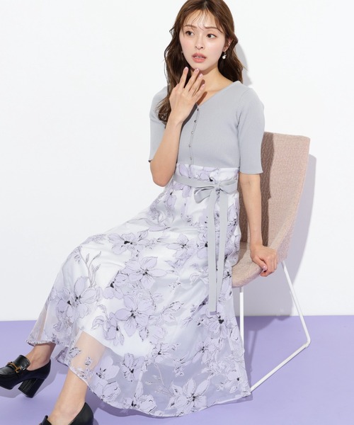 セール】◇ニット×オパールドッキングワンピース（ワンピース