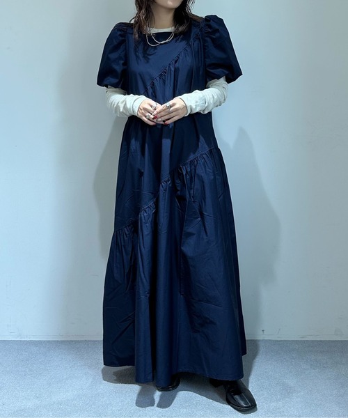 セール】アシンメトリーポプリンロングワンピース（ワンピース