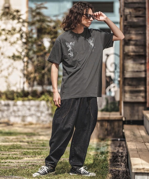 CAMBIO(カンビオ)の「mt9729- ピグメントTシャツ_Angels(Tシャツ/カットソー・メンズ・アイボリー/ブラック系その他/ブルー系その他・S/M/L/XL)」の11枚目の写真