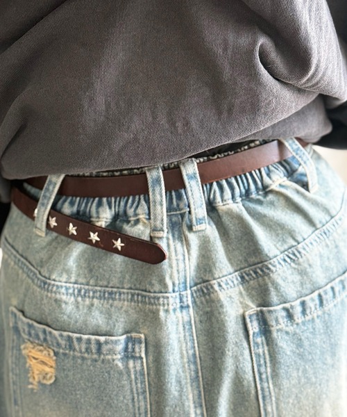 DOUBLE NAME（ダブルネーム）の「ダメージデニムオーバーダイハーフパンツ（デニムパンツ・レディース・ブラック/ネイビー・FREE）」の10枚目の写真