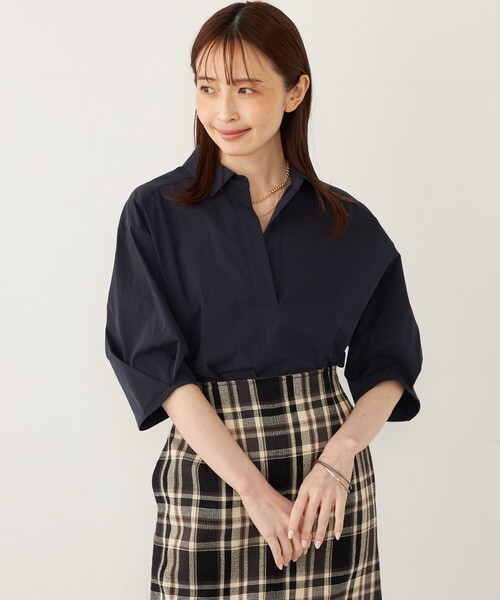 SHIPS Colors:〈手洗い可能〉ストレッチ スキッパー シャツ◇（シャツ