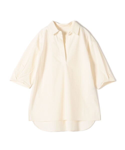 SHIPS Colors(シップス カラーズ)の「SHIPS Colors:〈手洗い可能〉ストレッチ スキッパー シャツ◇(シャツ/ブラウス・レディース・ネイビー/ホワイト/キャメル/ピンク・ONE SIZE)」の2枚目の写真