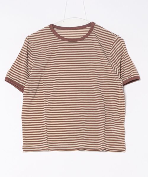 STYLEBLOCK(スタイルブロック)の「シアーボーダークルーネックTシャツ(Tシャツ/カットソー・レディース・ネイビー/ライトブルー/ブラック/ベージュ/ミント・M)」の3枚目の写真