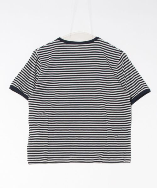 STYLEBLOCK(スタイルブロック)の「シアーボーダークルーネックTシャツ(Tシャツ/カットソー・レディース・ネイビー/ライトブルー/ブラック/ベージュ/ミント・M)」の6枚目の写真