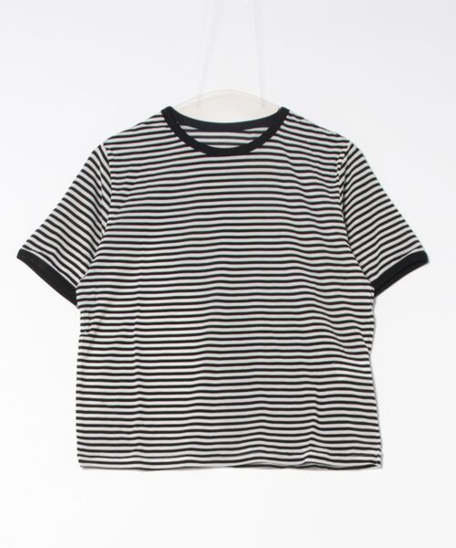 STYLEBLOCK(スタイルブロック)の「シアーボーダークルーネックTシャツ(Tシャツ/カットソー・レディース・ネイビー/ライトブルー/ブラック/ベージュ/ミント・M)」の7枚目の写真