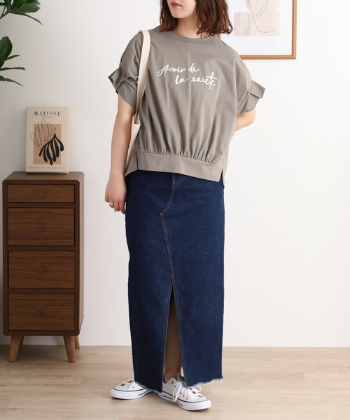 Anna Nicola(アンナニコラ)の「Anna Nicola スパンコールロゴドルマントップス(Tシャツ/カットソー・レディース・オフホワイト/グレー/ネイビー・38)」の21枚目の写真