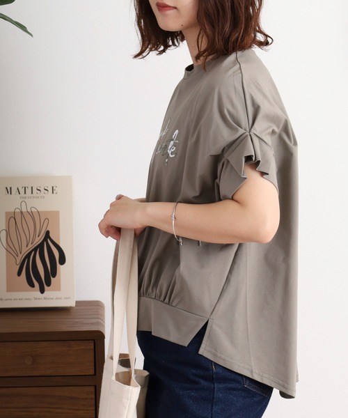 Anna Nicola(アンナニコラ)の「Anna Nicola スパンコールロゴドルマントップス(Tシャツ/カットソー・レディース・オフホワイト/グレー/ネイビー・38)」の19枚目の写真