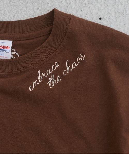 ANGIE(アンジー)の「刺繍 ロゴ Tシャツ (半袖)(Tシャツ/カットソー・レディース・ネイビー/ホワイト/ダークブラウン/ライトベージュ・MEDIUM/LARGE)」の7枚目の写真