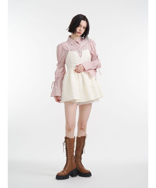 jouetie（ジュエティ）の「ストレッチレースアップロングブーツ 厚底 靴 2026春夏（ブーツ・レディース・ブラウン/ブラック・MEDIUM/LARGE）」の3枚目の写真