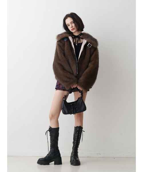 セール】ストレッチレースアップロングブーツ 厚底 靴 冬服（ブーツ