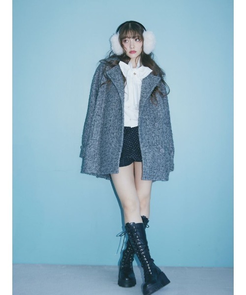 セール】ストレッチレースアップロングブーツ 厚底 靴 冬服（ブーツ