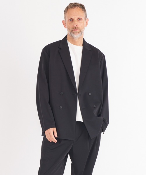 THE TOKYO（ザトウキョウ）の「【THE TOKYO/ザトウキョウ】Light Matte Stretch Jersey Double Jacket（テーラードジャケット・メンズ・ブラック/ダークグリーン・48/46/44）」の2枚目の写真