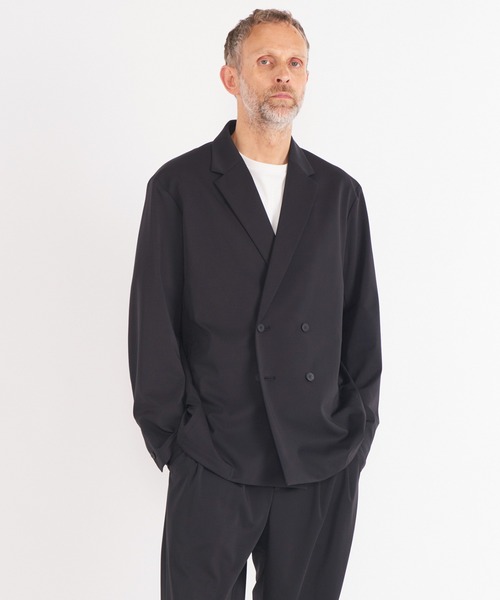 THE TOKYO（ザトウキョウ）の「【THE TOKYO/ザトウキョウ】Light Matte Stretch Jersey Double Jacket（テーラードジャケット・メンズ・ブラック/ダークグリーン・48/46/44）」の3枚目の写真