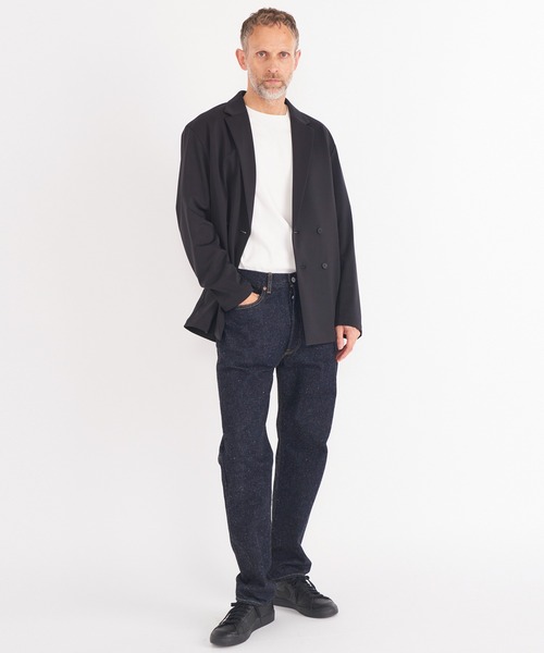 THE TOKYO（ザトウキョウ）の「【THE TOKYO/ザトウキョウ】Light Matte Stretch Jersey Double Jacket（テーラードジャケット・メンズ・ブラック/ダークグリーン・48/46/44）」の4枚目の写真