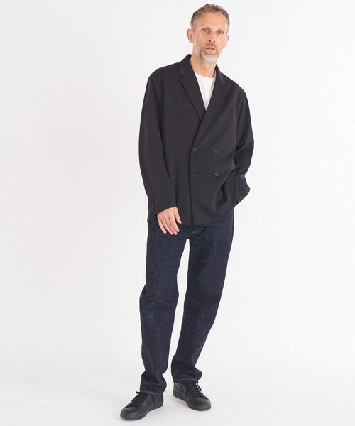 THE TOKYO（ザトウキョウ）の「【THE TOKYO/ザトウキョウ】Light Matte Stretch Jersey Double Jacket（テーラードジャケット・メンズ・ブラック/ダークグリーン・48/46/44）」の5枚目の写真