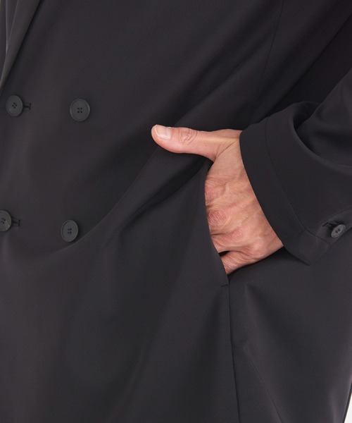 THE TOKYO（ザトウキョウ）の「【THE TOKYO/ザトウキョウ】Light Matte Stretch Jersey Double Jacket（テーラードジャケット・メンズ・ブラック/ダークグリーン・48/46/44）」の12枚目の写真