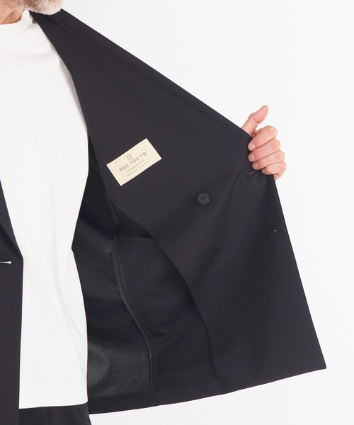 THE TOKYO（ザトウキョウ）の「【THE TOKYO/ザトウキョウ】Light Matte Stretch Jersey Double Jacket（テーラードジャケット・メンズ・ブラック/ダークグリーン・48/46/44）」の14枚目の写真