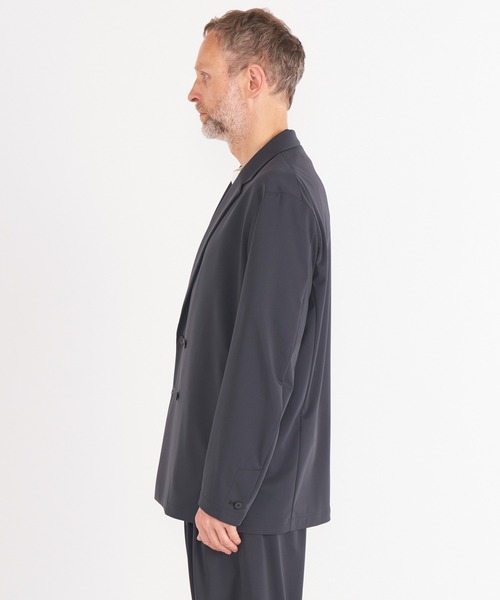 THE TOKYO（ザトウキョウ）の「【THE TOKYO/ザトウキョウ】Light Matte Stretch Jersey Double Jacket（テーラードジャケット・メンズ・ブラック/ダークグリーン・48/46/44）」の18枚目の写真