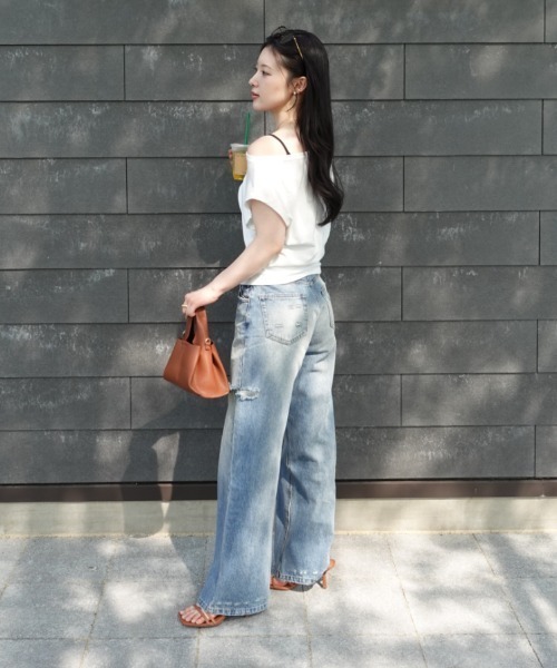 one shoulder tops（ワンショルダートップス）（Tシャツ