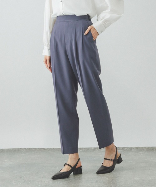 GLOBAL WORK（グローバルワーク）の「ウツクシルエットDRYテーパードパンツ/289056（その他パンツ・レディース・ブルー/ブラック/アイボリー/ライトグレー/ネイビー/モカ/ライトグレー系5・X-SMALL/SMALL/MEDIUM/LARGE/X-LARGE/XX-LARGE）」の7枚目の写真