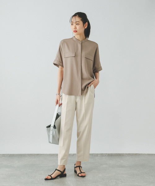 GLOBAL WORK（グローバルワーク）の「ウツクシルエットDRYテーパードパンツ/289056（その他パンツ・レディース・ブルー/ブラック/アイボリー/ライトグレー/ネイビー/モカ/ライトグレー系5・X-SMALL/SMALL/MEDIUM/LARGE/X-LARGE/XX-LARGE）」の14枚目の写真