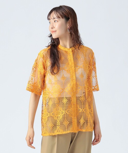 BEAMS HEART（ビームスハート）の「レース ブラウス（シャツ/ブラウス・レディース・ホワイト系その他5/チャコールグレー/オレンジ・FREE）」の3枚目の写真