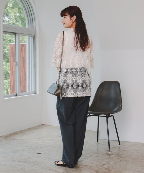 BEAMS HEART（ビームスハート）の「レース ブラウス（シャツ/ブラウス・レディース・ホワイト系その他5/チャコールグレー/オレンジ・FREE）」の5枚目の写真