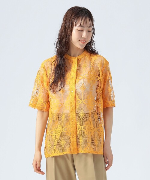 BEAMS HEART（ビームスハート）の「レース ブラウス（シャツ/ブラウス・レディース・ホワイト系その他5/チャコールグレー/オレンジ・FREE）」の9枚目の写真