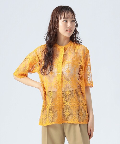 BEAMS HEART（ビームスハート）の「レース ブラウス（シャツ/ブラウス・レディース・ホワイト系その他5/チャコールグレー/オレンジ・FREE）」の10枚目の写真
