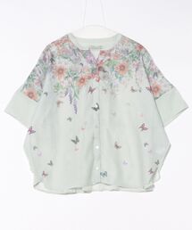 イズスカラー552244：大輪の水彩花柄シャツ セール】552244：大輪の水彩花柄シャツ（シャツ/ブラウス）｜iS