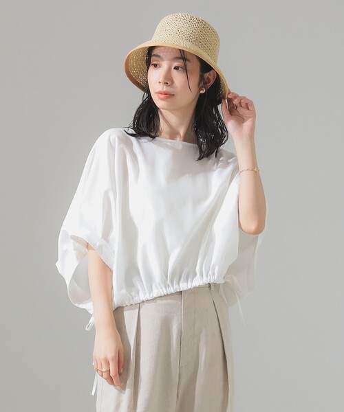 美品　DemiLuxe ホワイト リボン付きシャツ サイズ36 美品 DemiLuxe ホワイト リボン付きシャツ サイズ36