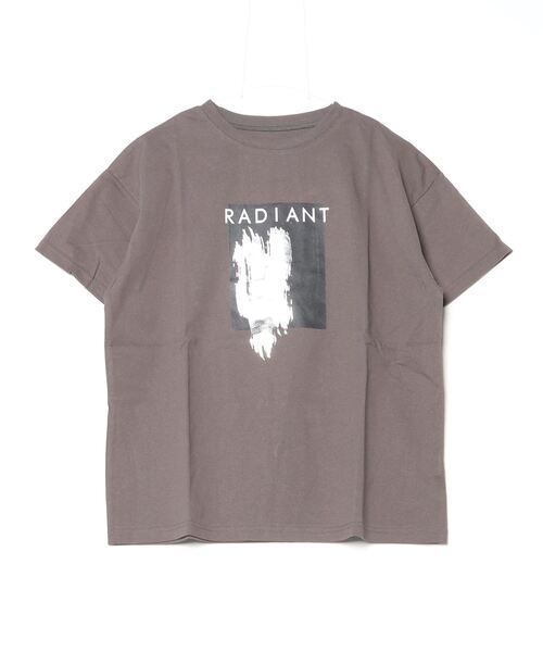 Per sist ence(パーシエンス)の「綿100スクエアプリント箔Tシャツ(Tシャツ/カットソー・レディース・オフホワイト/チャコールグレー/ブラウン・ONE SIZE)」の6枚目の写真