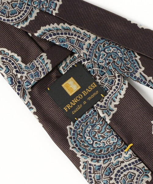 BEAMS F(ビームスエフ)の「FRANCO BASSI / シルク ペイズリー ネクタイ(ネクタイ・メンズ・ネイビー/ブラウン・ONE SIZE)」の4枚目の写真