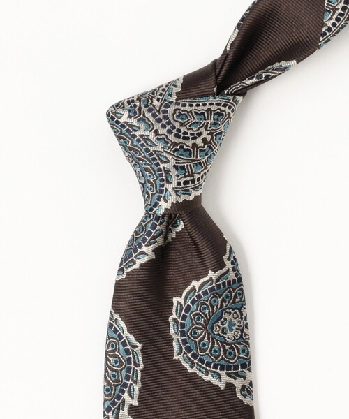 BEAMS F(ビームスエフ)の「FRANCO BASSI / シルク ペイズリー ネクタイ(ネクタイ・メンズ・ネイビー/ブラウン・ONE SIZE)」の5枚目の写真