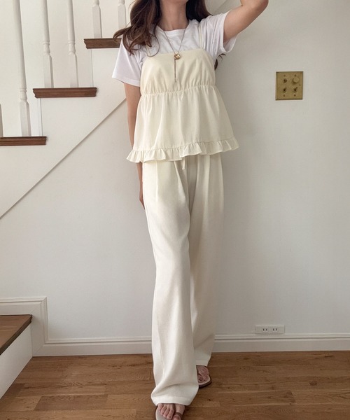 LAUIR（ラウアー）の「リネン混フリルビスチェ+ワイドパンツセット[高身長サイズMT/低身長サイズS有り]（セットアップ・レディース・グレー/ブラック/アイボリー・SMALL/MEDIUM/LARGE/MT）」の20枚目の写真