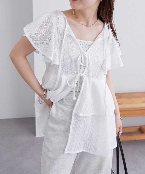 mystic ペプラムリボンチュニック セール】ペプラムリボンチュニック（チュニック）｜mystic