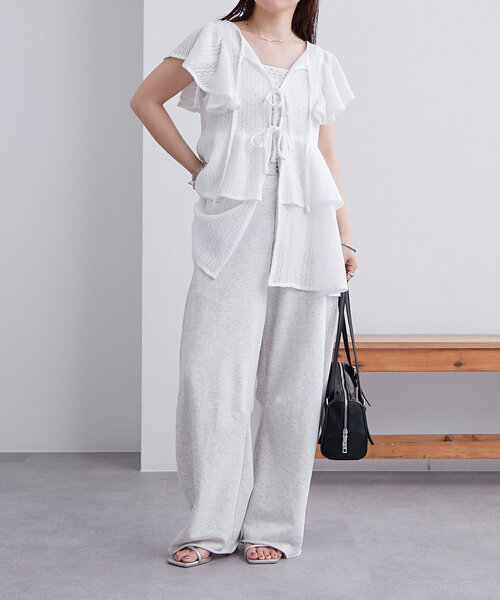 mystic（ミスティック）の「ペプラムリボンチュニック（チュニック・レディース・ブラック/オフホワイト/ブラウン/イエロー・FREE）」の8枚目の写真