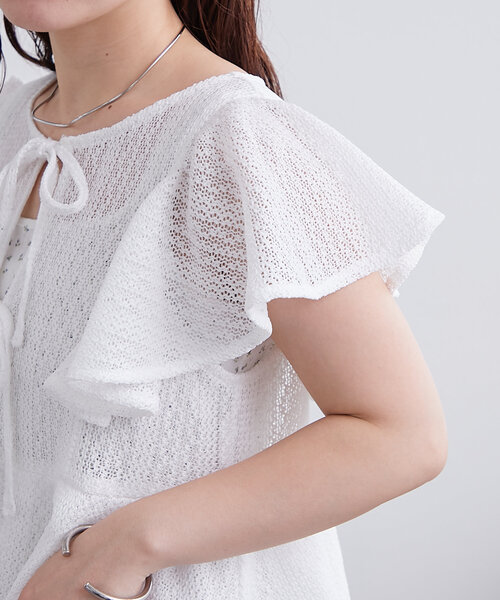 mystic（ミスティック）の「ペプラムリボンチュニック（チュニック・レディース・ブラック/オフホワイト/ブラウン/イエロー・FREE）」の17枚目の写真