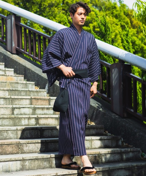 セール】浴衣 5点セット しじら織り 帯 扇子 下駄 巾着（浴衣